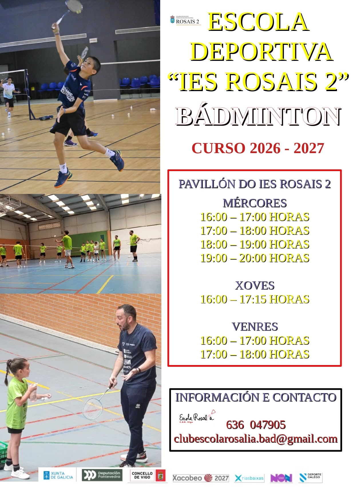 Escuela deportiva de bádminton en Vigo: IES Rosais 2